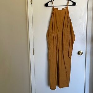 Anthropologie Greylin Linen Cotton Mustard Yellow Jumpsuit Size XS